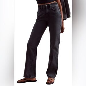 We the Free x Free People Straight Jeans, Faded Black, Size 29